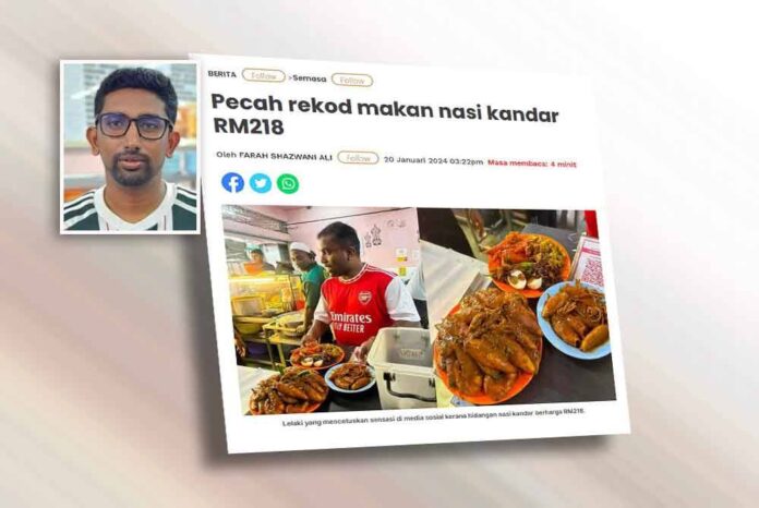 Laporan dan pemilik Nasi Kandar Sulaiman, Mohamed Imran - Gambar Sinar Harian